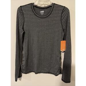 Avia Girls XL Gray Striped Long Sleeved Stretchy Shirt NWT! M925